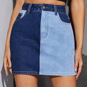 SheIn two toned jean mini skirt